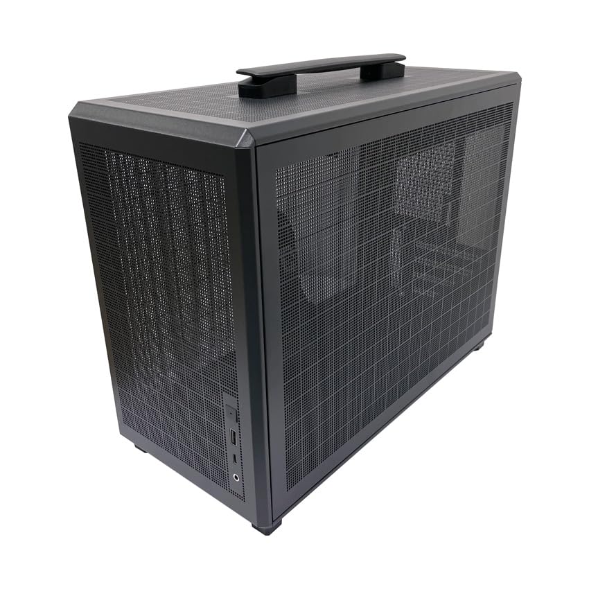 LC-Power Gaming 718MB Cuboid Case PC | Torre Micro-ATX con flusso d'aria Push & Pull Airflow, design a rete perimetrale | USB-C (Gen. 3.2) | Spazio per ventole 5X 120 mm | Pannelli laterali senza