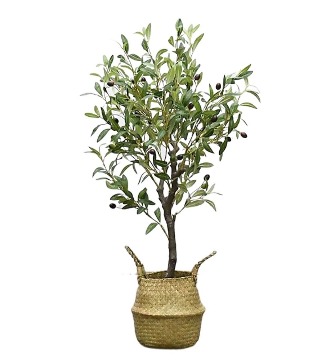 AYCDL Artificial Tree Plants Artificial Olive Tree Fake Bonsai Tree Artificial Tree With Woven Basket For Indoor Or Outdoor Decorations Decoration Artificial Tree,Green-180cm,Green-90cm