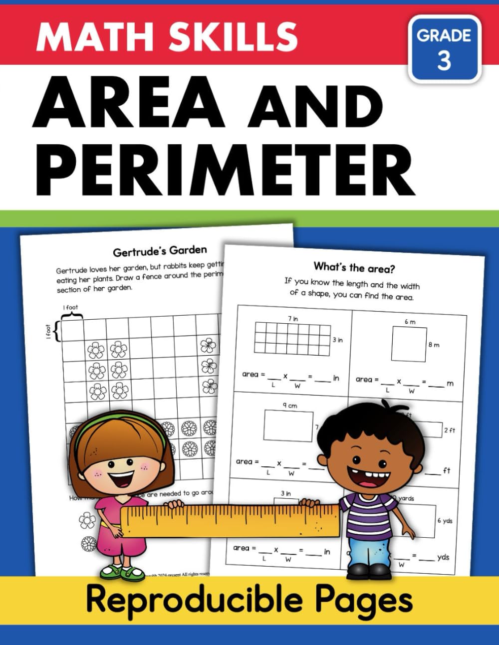 Area and Perimeter Math Workbook Grade 3: 3rd Grade Measurement (Math Skill Builders)