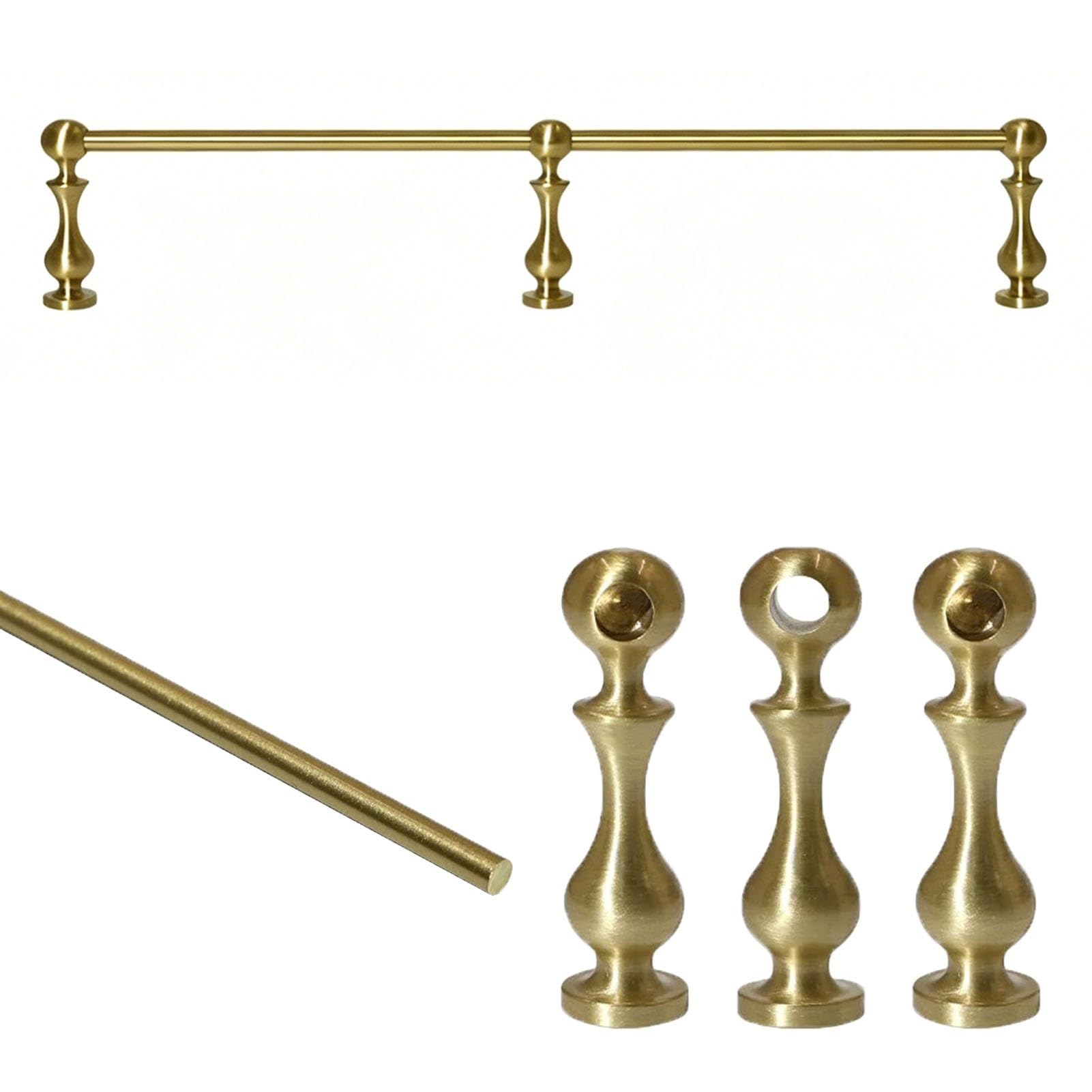 Rail de protection d'étagère en laiton massif de 25cm style A