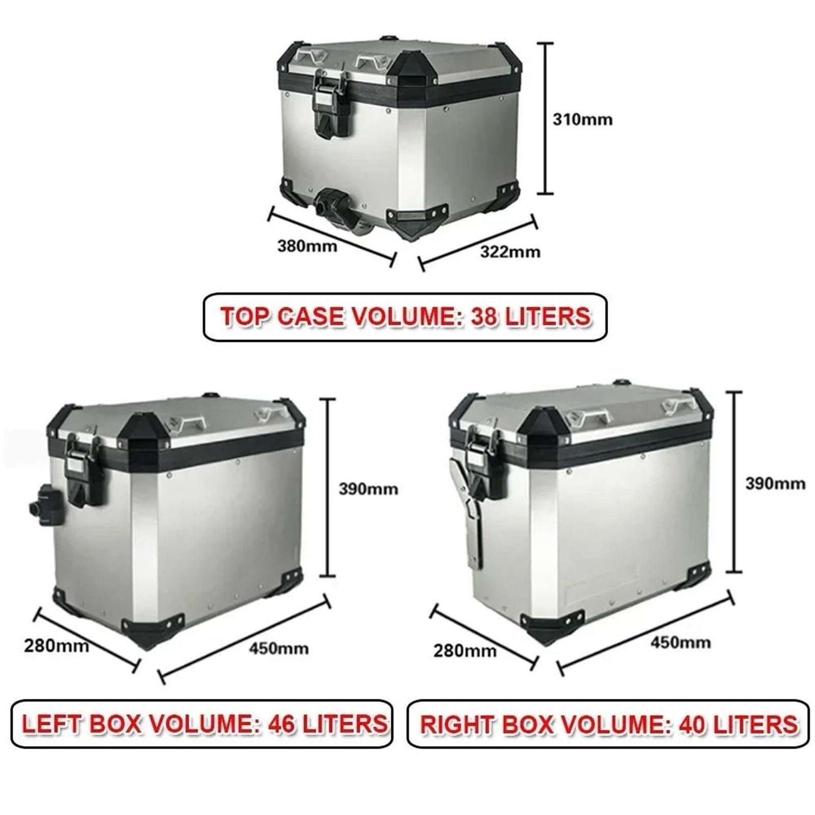 Boîte à Bagages Sacoches Latérales De Moto, Coffre Rangement, Porte-Bagages, Accessoires pour Valise pour BMW R1250 GS LC 2018-2023 2022 2021 2020 2019(One Set Silver)