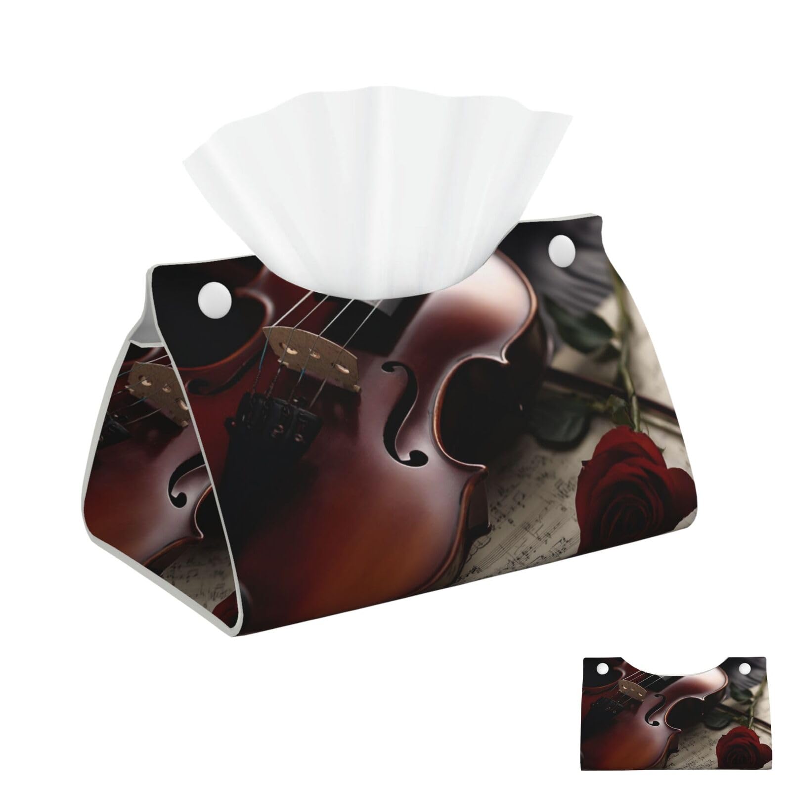 Violin Sheet Music Tissue Box Cover Square Cube Boxes