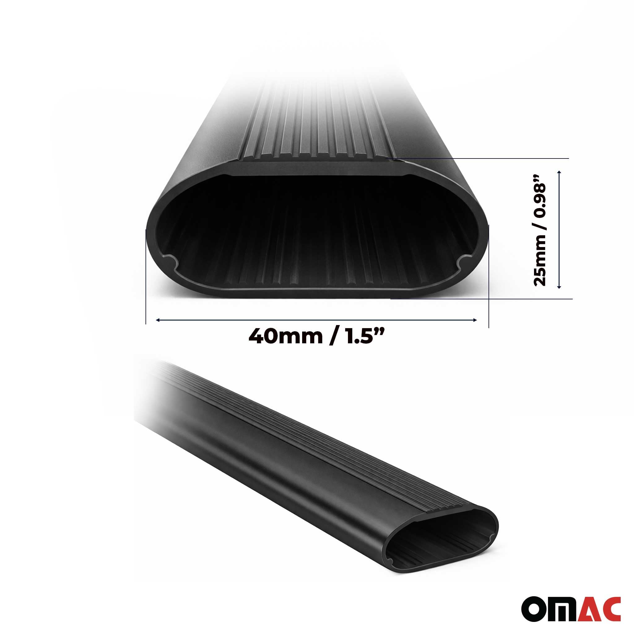 OMAC Stahl Dachträger Querträger Mercedes B Klasse W246 2012-2018 – TÜV/DIN 75302:2019 – Abschließbar – Max. 75 kg – 2 Stangen – Schwarz