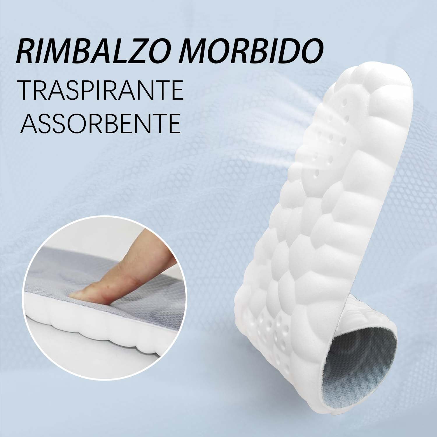 Solette in Memory Foam Donna Solette Scarpe Sportive Plantare - Assorbimento Degli Urti, Ammortizzazione, Comfort 36-40 (Grigio)