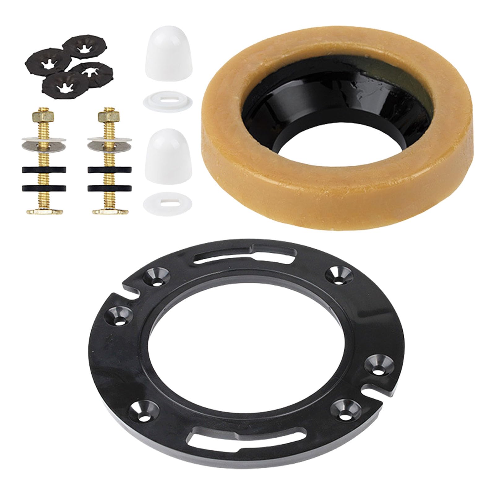 Jazuaiao Black Flange Set Bathroom Renovations Toilet Flanges Component Toilet Mounting Flanges Provide Stability & Safe In Installations Closet Set