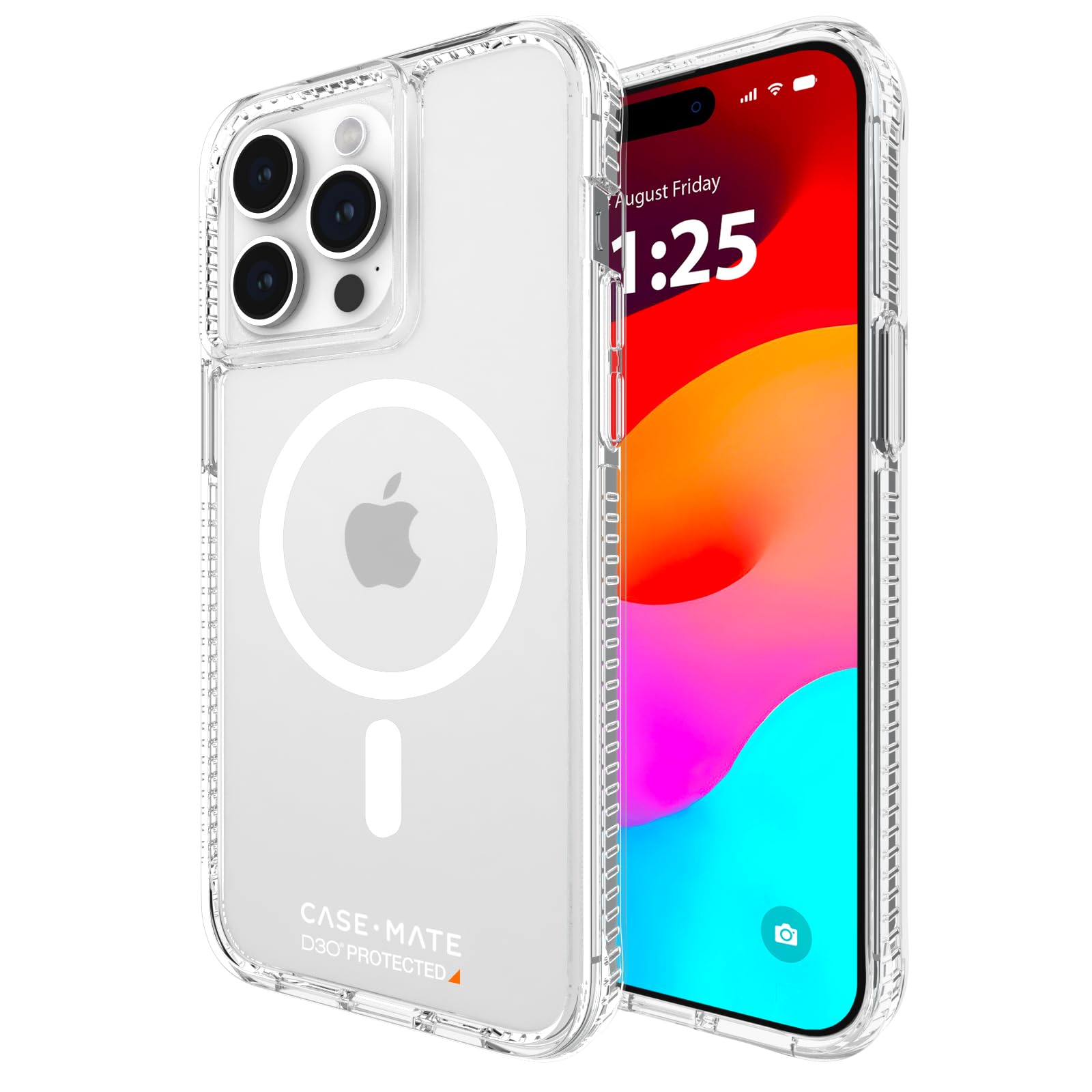 Custodia Trasparente Diesel Per IPhone 15 Pro Max – Antiurto, Bordi Rialzati, Logo D Ovale In 3D, Compatibile Ricarica Wireless