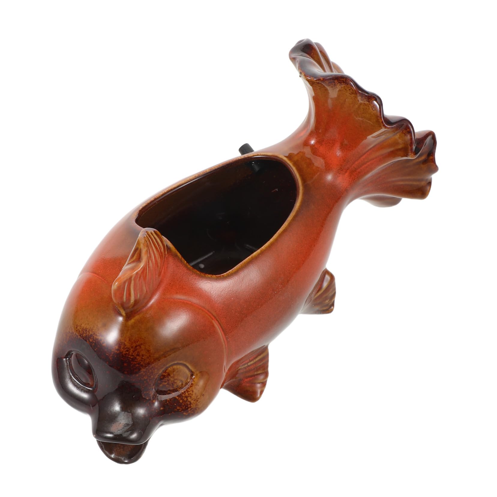 ibasenice Figurka Do Akwarium Fontanna Stołowa Fontanna Ogrodowa Ceramiczna Rzeźba Ryby Ceramiczny Wystrój Ogrodu Ceramiczna Figurka Zwierzęcia Bonsai Posąg Ryby