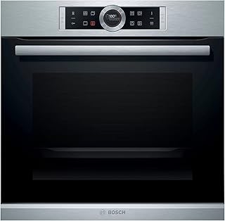Bosch HBG675BS1 - Horno Multifunción, Serie 8, Autolimpieza Pirolítica, Calentamiento 4D, Bloqueo electrónico, Negro/Inox