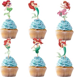 24PCS Mermaid Cupcake Toppers for Princess Happy Birthday Cupcake Decorations for Kids Birthday Party Mermaid Party Supplies Favors for Baby Shower, Birthday Party, Mermaid Theme Party,