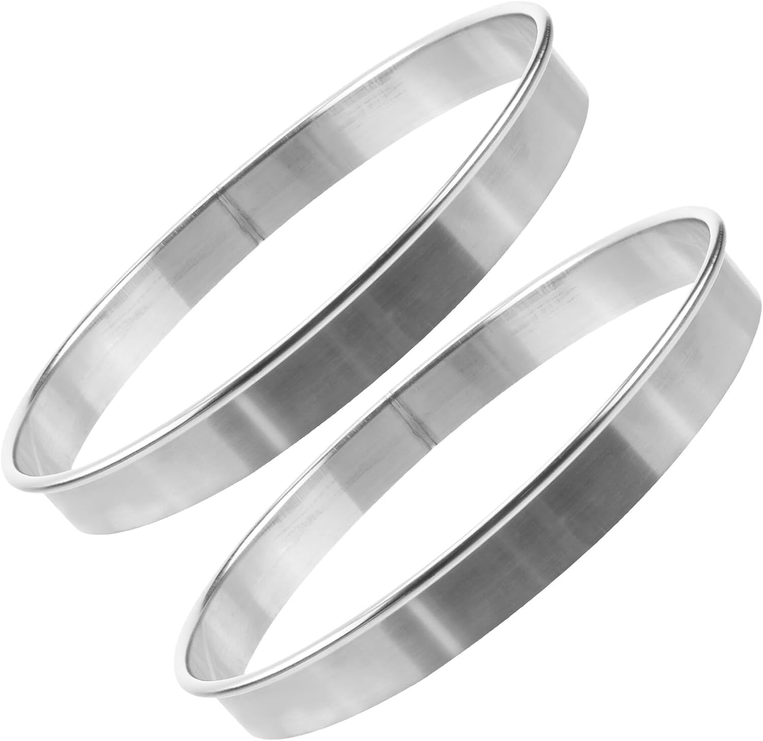 2pcs 9-inch Stainless Steel Pizza Serving Rings for Baking round Pizza Accessories and Chef Tools Cakes Muffins and Pancakes
