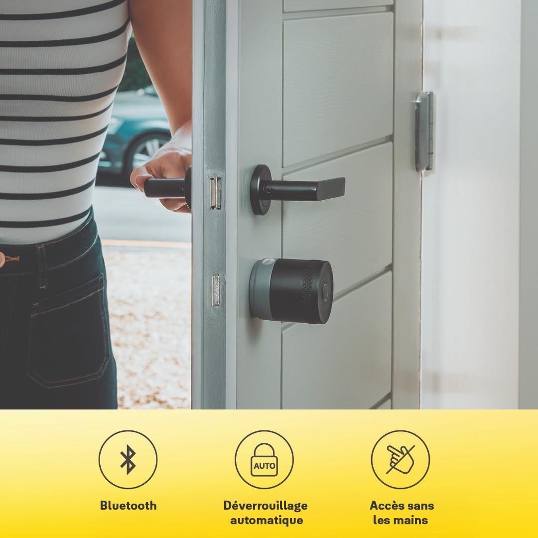 Yale Serrure Electronique Connectée Linus L2 Lite - Noir - 05/109100/MB - Accès sans clé - Installation facile - Compatible Matter | Clés numériques - Activité en temps réel - App Yale Home