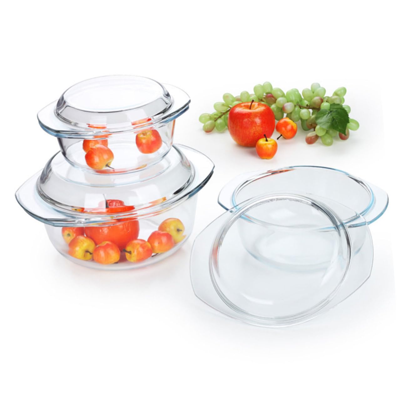 SHOWERORO Glasschüssel Mit Deckel Hitzebeständige Ofenglas-schüssel Mikrowellen-glasbehälter Klar Und Für Kochen Und Erwärmen