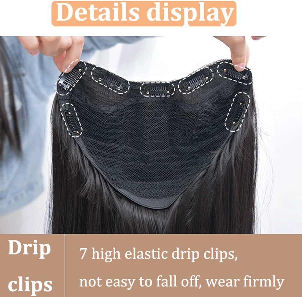 リフレカンテ 女性用ロングウェーブウィッグUパートウィッグナチュラルルックウェーブカーリーヘアウィッグフェイクヘアクリップU字型グル 【フェイスフレーミン】