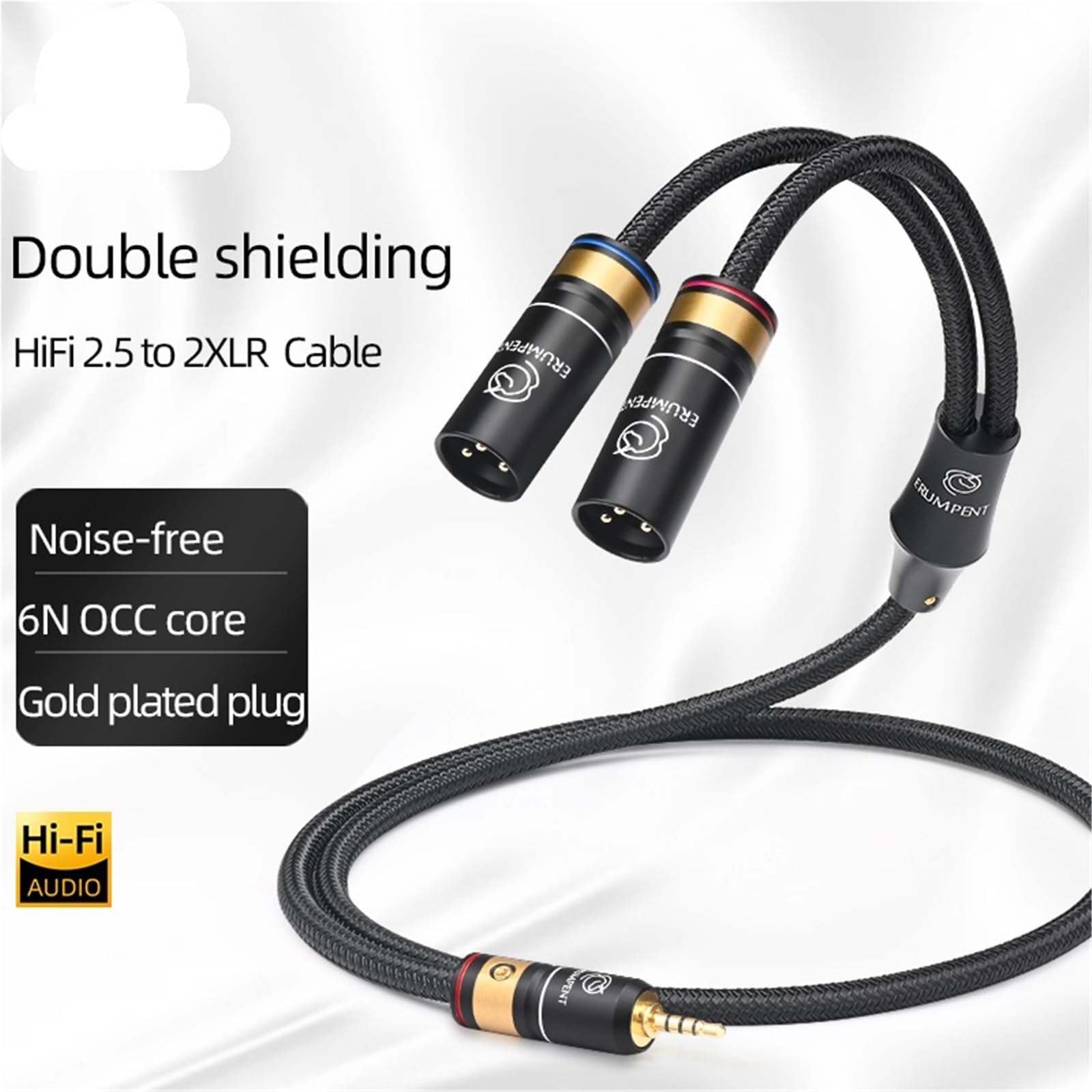 Kabel audio Hi-end 6N 2,5 mm na 2XLR do 2,5 mm zbalansowany mikser wzmacniacza 2,5 mm męski na 2XLR męski/żeński kabel HiFi (3,5 m)