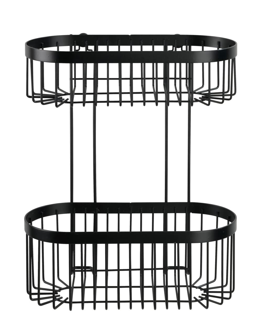 WENKO Wandregal Classic Plus Black, 2 Etagen, Vacuum-Loc Adapter – Duschregal, bohrfrei