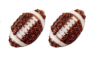 A Pair Unique Rhinestone Stud Drop Stackable Football Earrings Jewelry for Women Teens