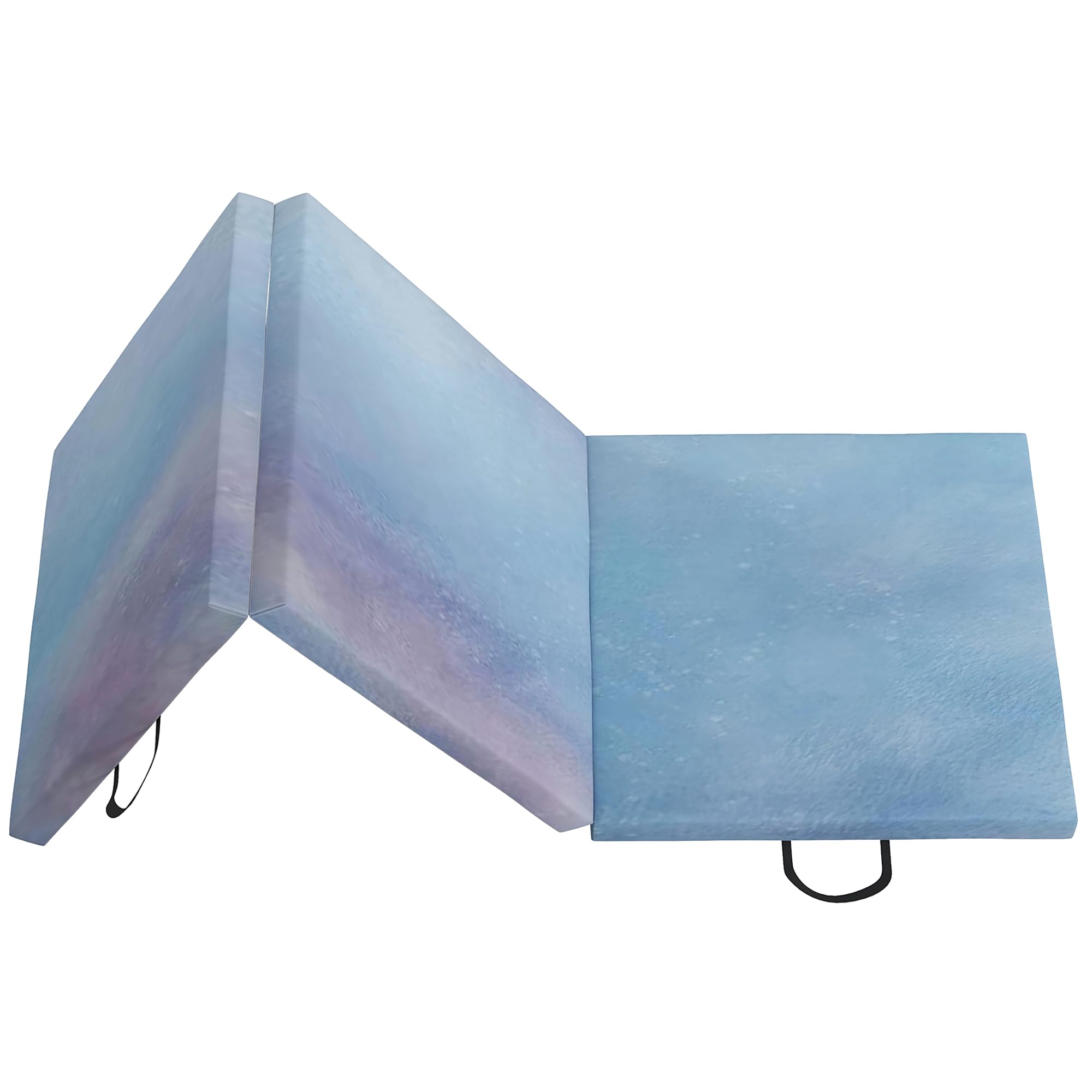 HOMCOM Tappetino da Ginnastica Pieghevole, Materassino Fitness Spesso 5 cm, Tappeto da Palestra Salvaspazio con Maniglia per Yoga e Pilates, 180x60 cm, Azzurro