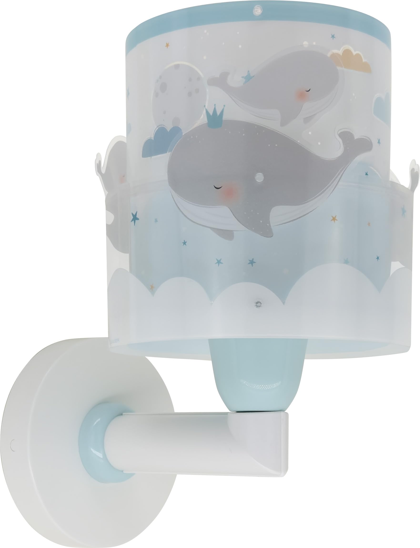 Dalber Lámpara aplique de pared infantil Ballenas Azul animales, 15W, 61179T