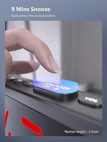 Miniatura 7 de Reloj despertador de proyección para dormitorio con modo de día de semanafin de semana, reloj digital con proyector de 350, atenuador de 5 niveles,