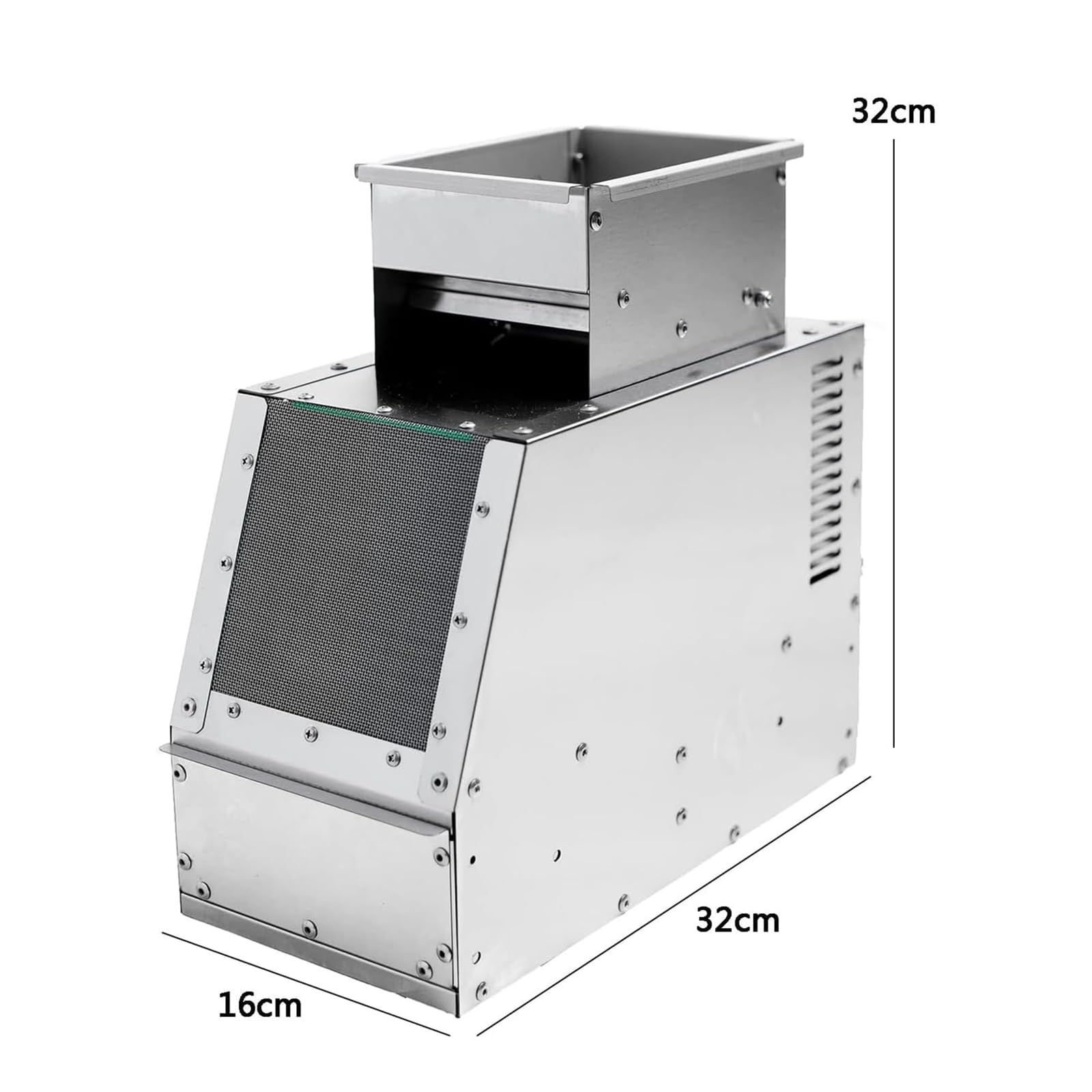 Separatore elettrico per mangime per uccelli in acciaio inox, separatore di cereali elettrico con ventola di velocità regolabile, cassetto e piastra guida di scarico per miglio, cereali vari, semi di