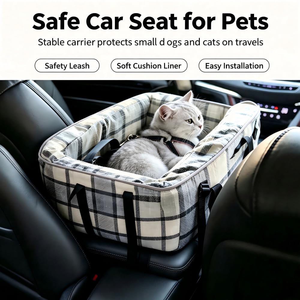 Asiento de Coche para Perros Pequeños para Chrysler Pacifica 2017-2025 | Asiento de Coche para Mascotas en Consola Central, Elevador Portátil, para Perros y Gatos