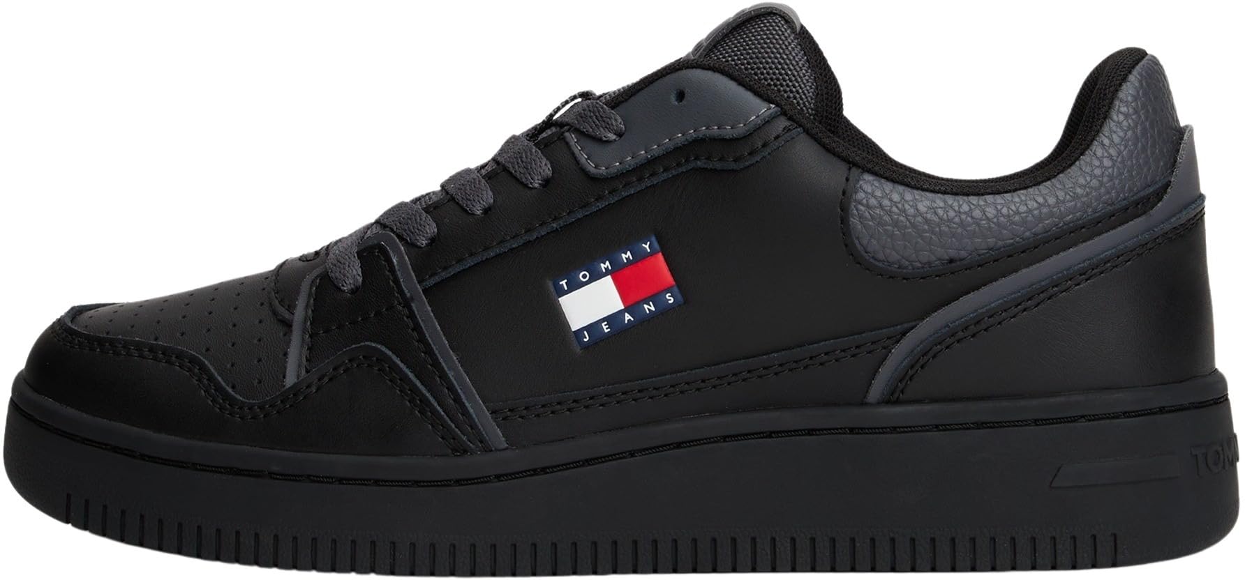 Tommy Jeans Women’s Retro Basket Low Top Cupsole Trainers, Black (Black), 5