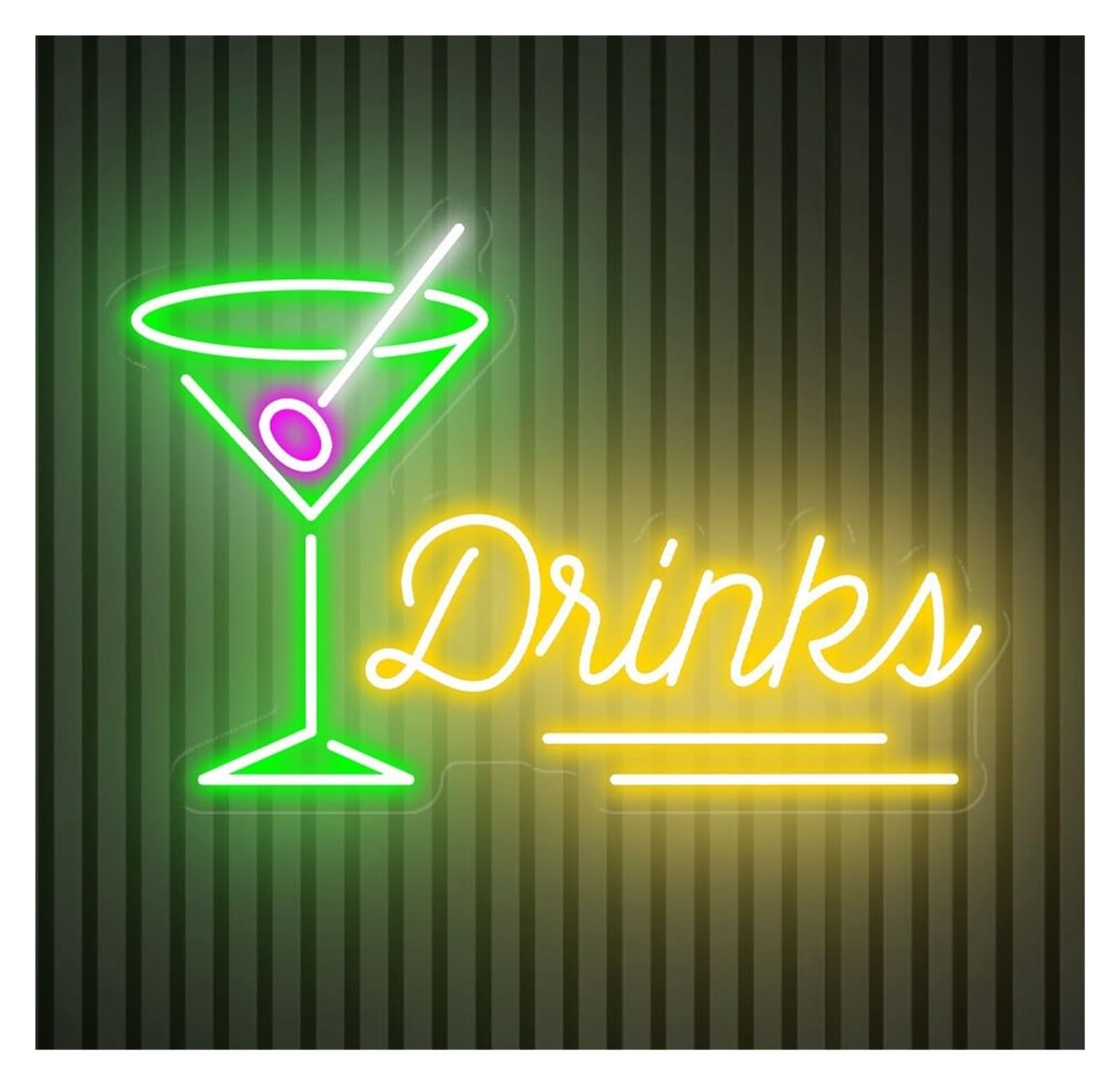 RONGCH Hanging Art Signs Drinks Neon Sign Cocktail Bar Party Home Pub Gameroom Bedroom Livingroom Birthday Wall Decoration 50cm