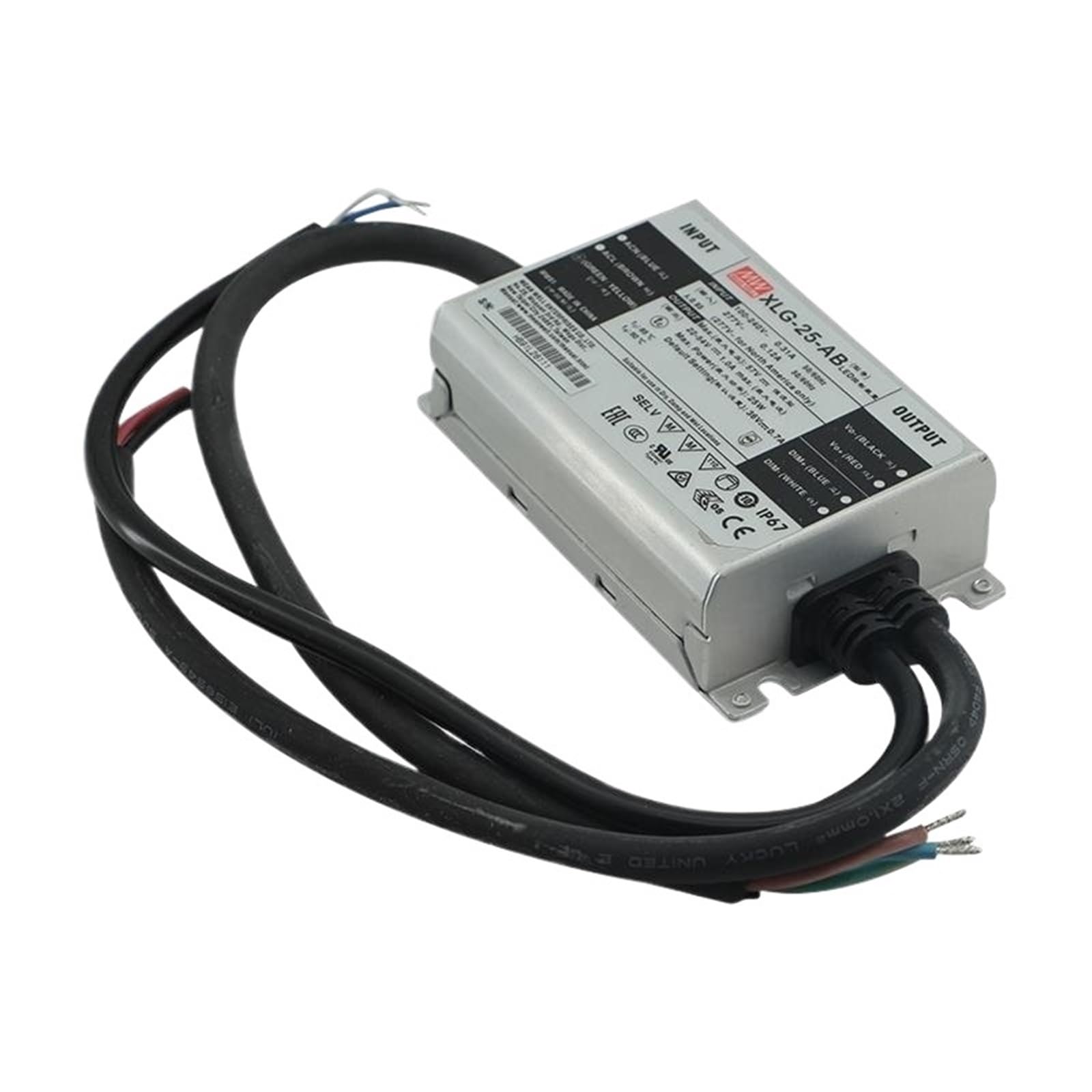 FCARUMIQP XLG-25 Series A/AB Type DC22-54V 25W Constant Power Mode LED Driver Waterproof Adjustable Switching Supply