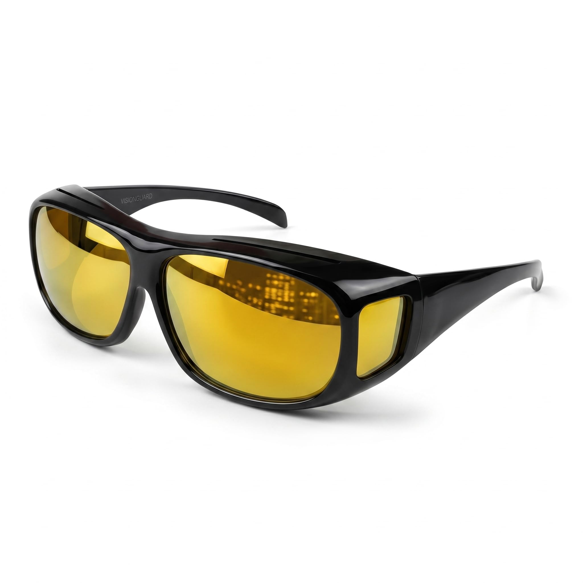 Polarized Fit Over Prescription Eyeglasses, Anti Glare Night Driving Glasses for Men Women, Wrap Around UV400 Sunglasses, Yellow Lens, 1 Pack-image-1