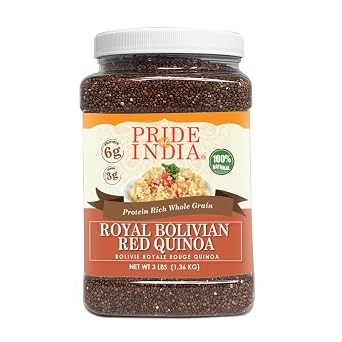 Pride Of India - Natural Royal Red Bolivian Quinoa - Protein Rich Whole Grain Jar, 3 lbs Jar