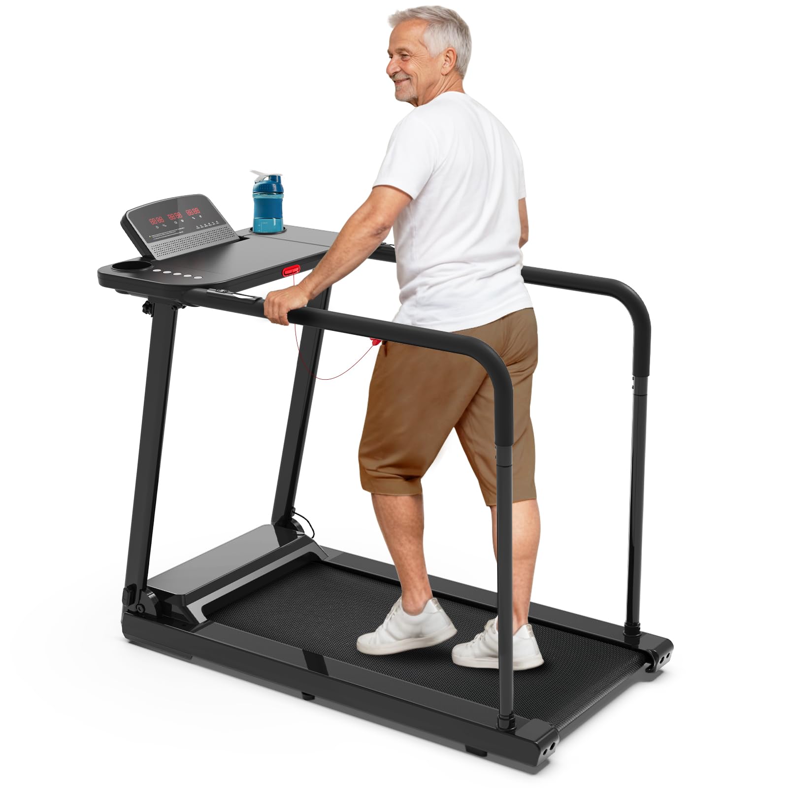 Redliro Treadmill for Seniors with Long Handrails