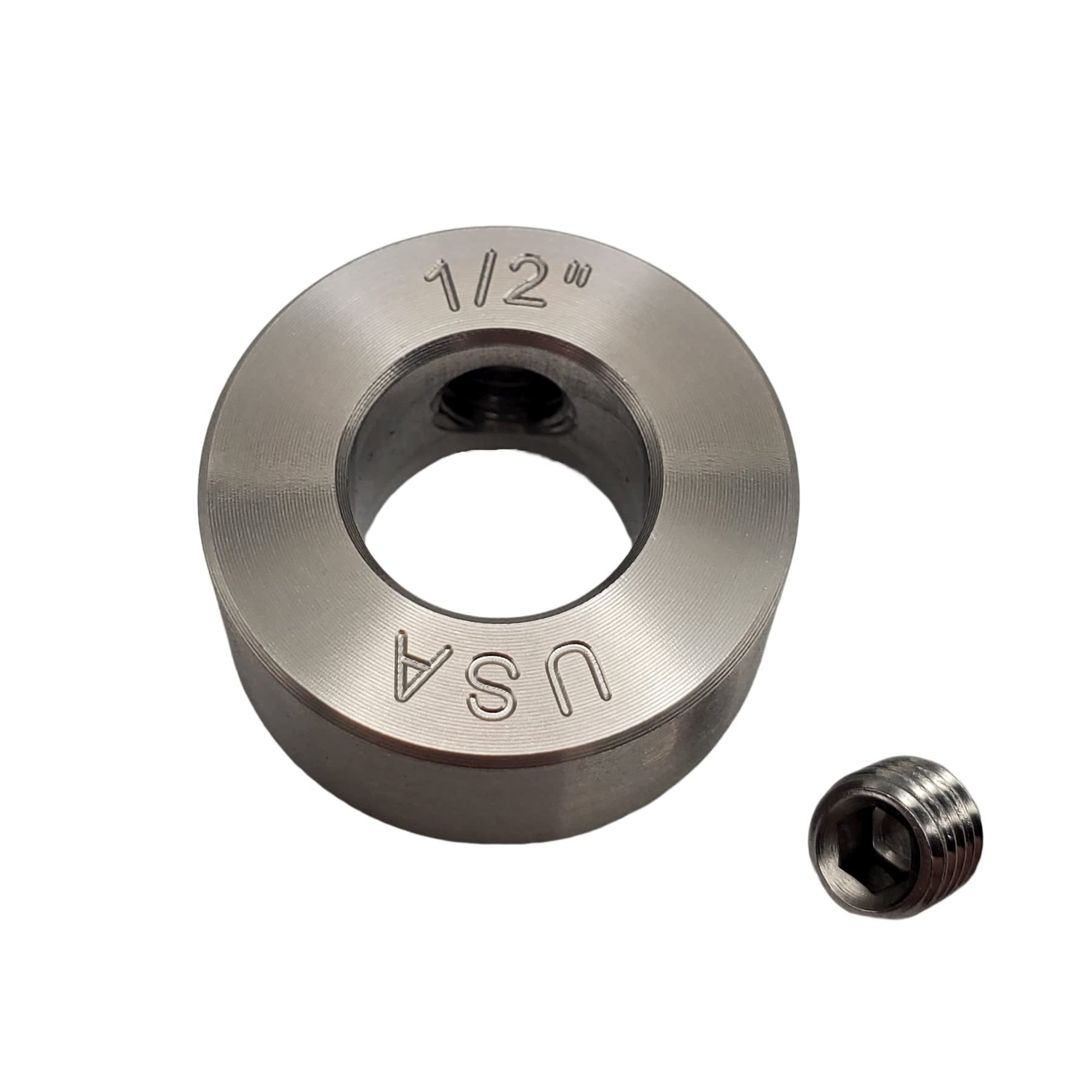 Diámetro del orificio de 1,3 cm - Collar de eje de tornillo - Acero inoxidable 303 (paquete de 2)