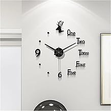 ساعة حائط خشبية بأرقام ونقاط، من هوم جالاري، أسود، تناظري