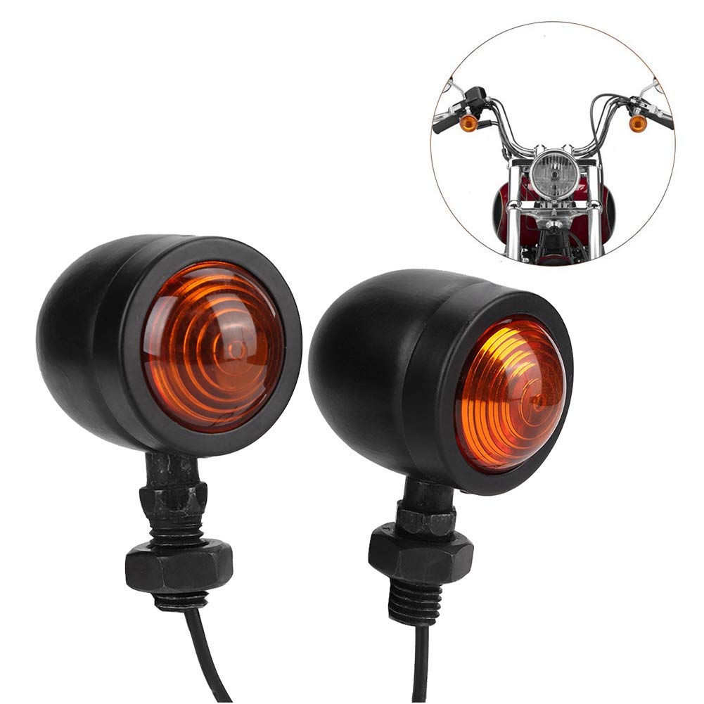 2 Pezzi Indicatori motocicli Indicatori Moto Impermeabile Mini Indicatori Luminosi motociclette Lampada per Indicatori di Direzione per Motocicletta in Metallo Retrò Lampada di Segnalazione per Moto