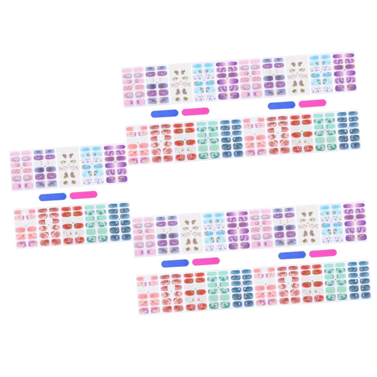Healeved 5sets Adesivi Per Unghie Design Decorazioni Per Unghie Facili Applicare e Resistenti All Per Manicure Te