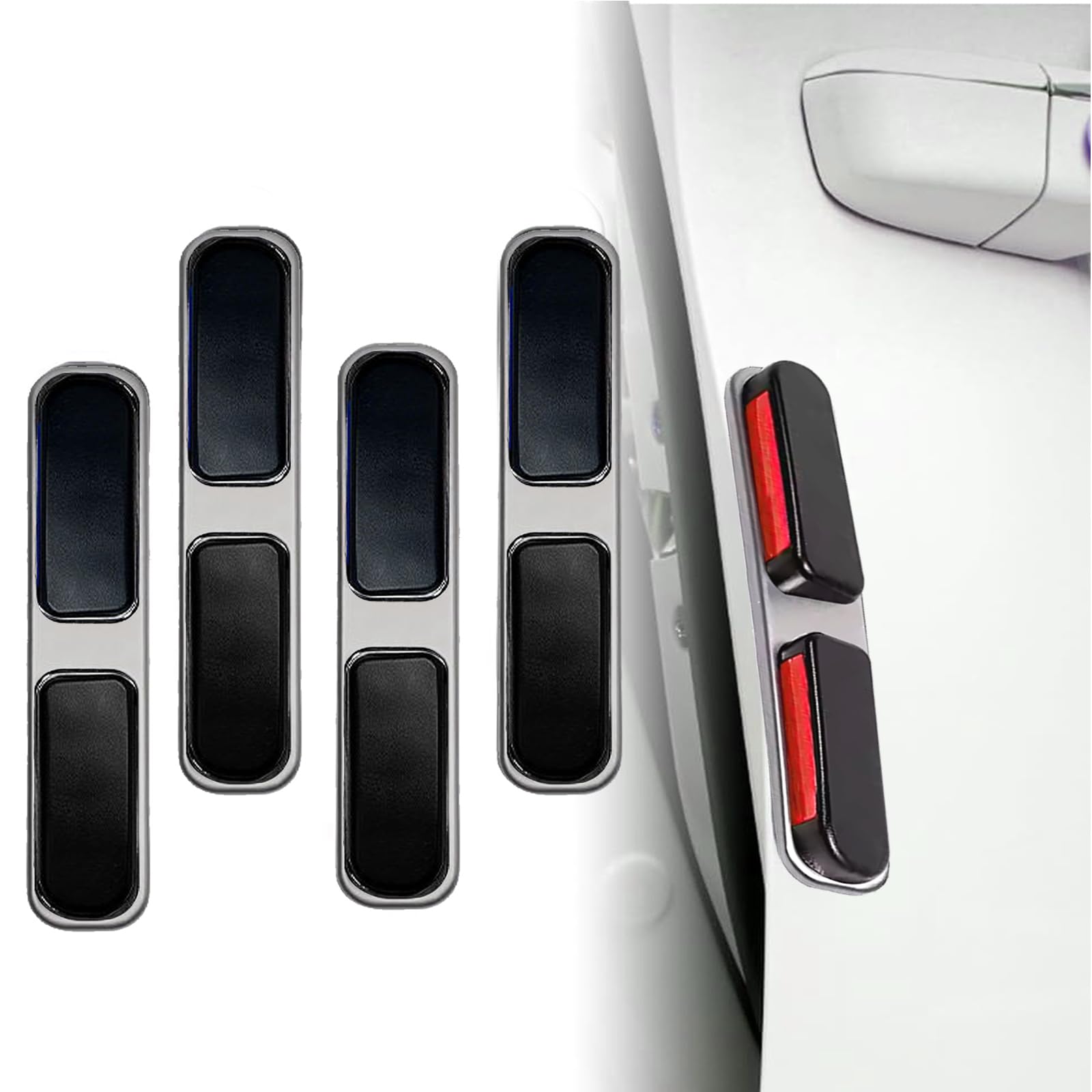 4Pcs Car Door Edge Guard, Metal Body Strong Reflective Bumper Protector Strips, Sleek & Stylish Car Door Protector, Anti Scratch Universal for All Cars (Red)-image-29