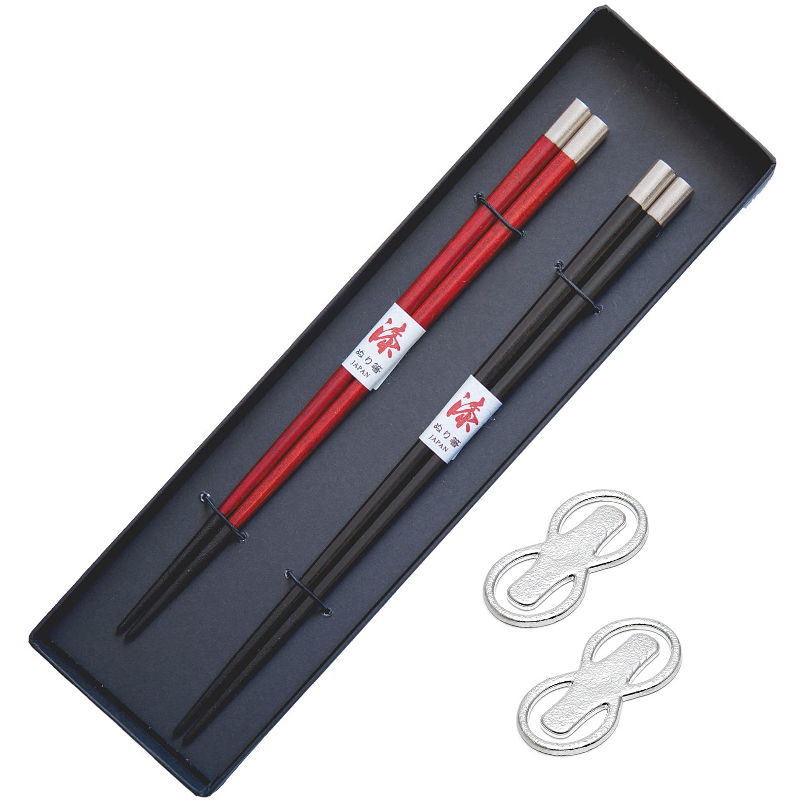 Nousaku Tin Chopstick Rest Pair Yamanaka Lacquer Chopsticks Set Gift Japan