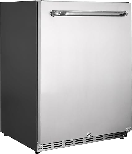 HCK Refrigerador de bebidas de 161 latas de 5.12 pies cúbicos, enfriador de bebidas integrado con puerta reversible de acero inoxidable, interior o