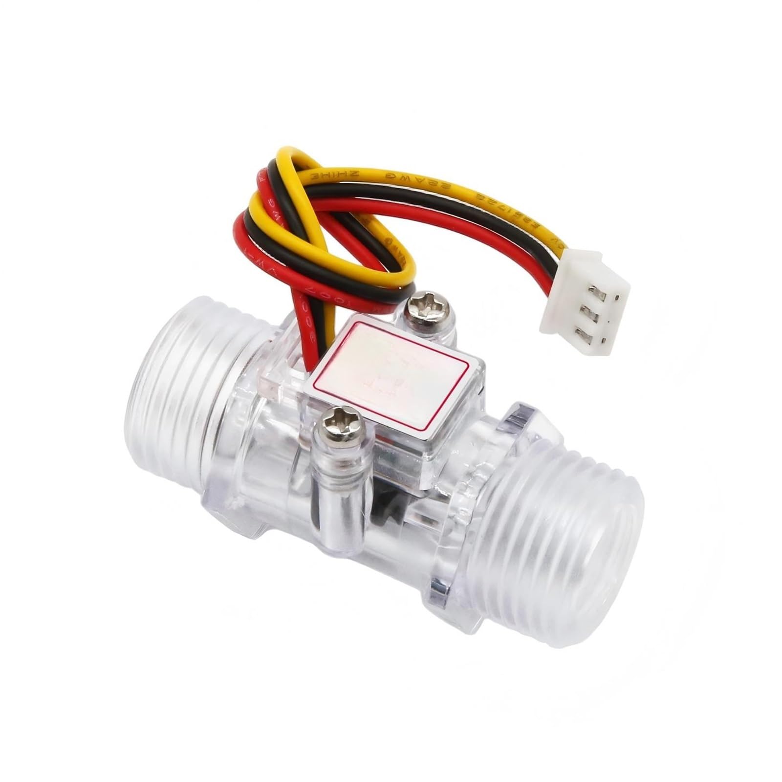 MKHQST Flowmeter 2pcs High-Precision G1/2 Transparent Water Flow Sensor Hall Effect For Dispensers And Card-Operated Machines(Transparent)