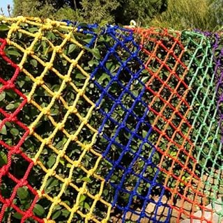 GEIRONV Garden Balcony Anti-Fall Net, Colorful Rope Net Railing Stair Fence Net Cat Net Protective Net Child Safety Net 10m Protection Rope Net (Color : 10mm Rope Thickness, Size : 8 cm mesh)