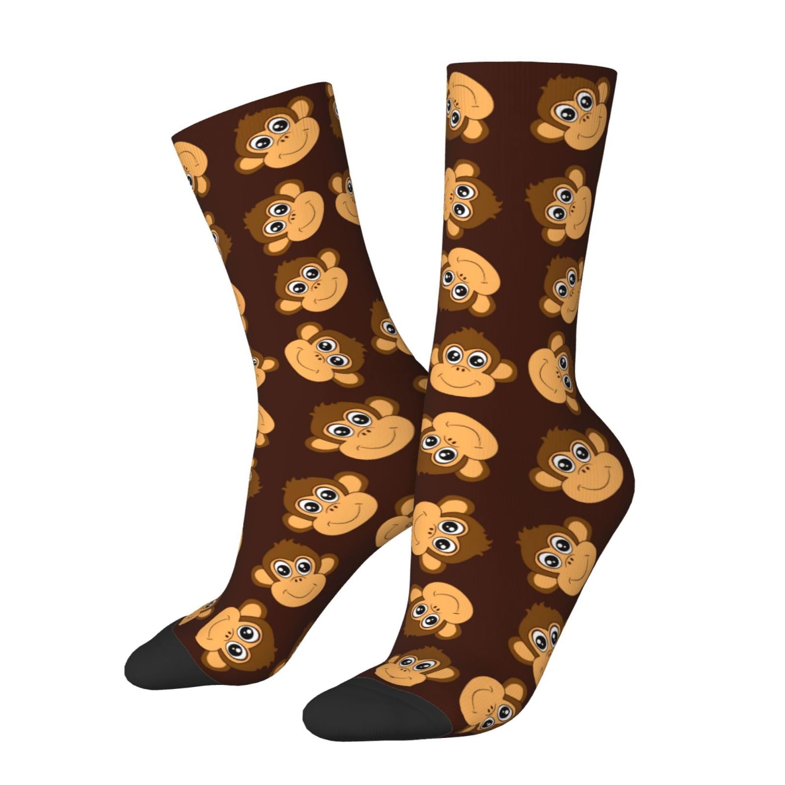 Czzyh Unisex As Shown Comfortable Lightweight Womens And Mens Socks, Funny Cartoon Monkey Socks