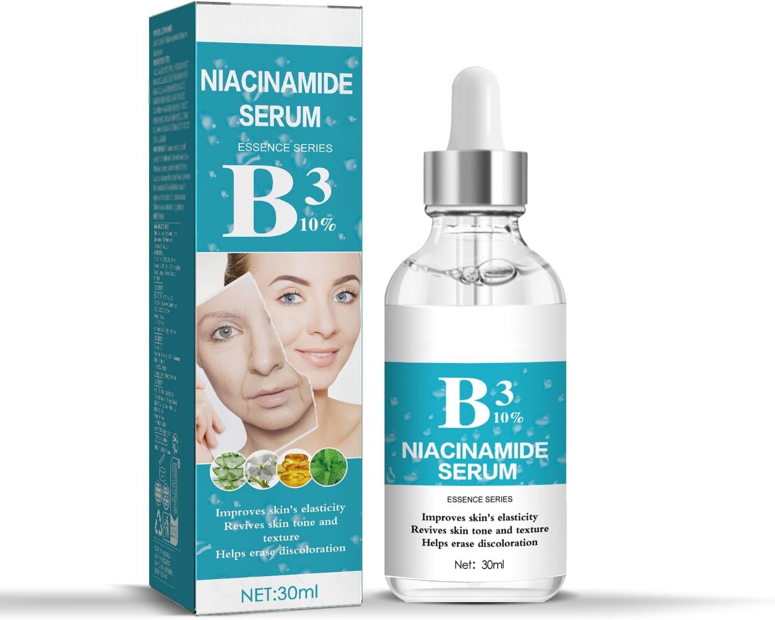 Niacinamide Serum for Face (Vitamin B3), Minimizing Pores & Sebums, Blemish Treatments for Discoloration, Reduces Dullness, Hydrates and Repairs Skin for Women & Men (1PCS)