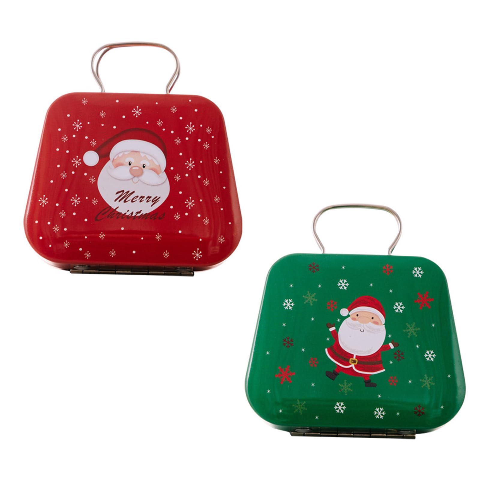 Kalttoy Christmas Decoration Storage Box Seasonal Tin Treat Box Christmas Candy Storage Accessory Festival Tin Container Iron Candy for