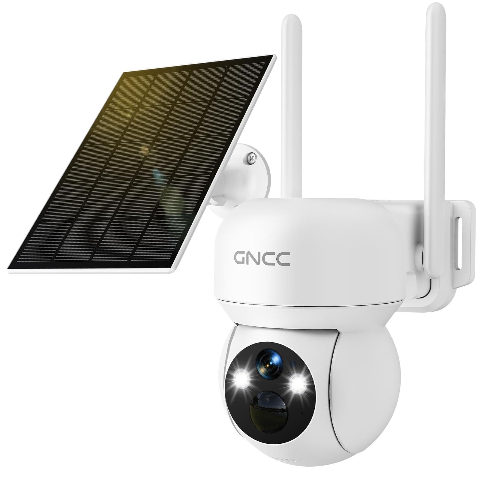 GNCC 4G LTE Cámara Vigilancia Exterior con Sim, 2K 3MP Camara Exterior Solar sin WiFi, 7800mAh, Visión Nocturna en Color, PTZ 355°/90°, Audio Bidireccional, PIR, Detección de Movimiento, Alarma, IP65
