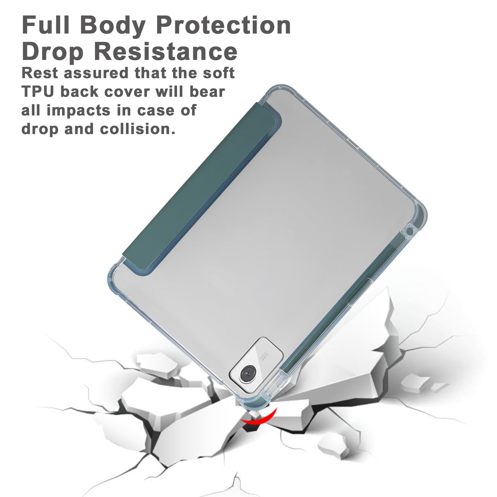 ProCase Cover per Lenovo Tab M11 2024 11 Pollici TB330FU, Custodia con Portapenna Lenovo Tab M11 Case Auto Sonno/Veglia -Marina Blu