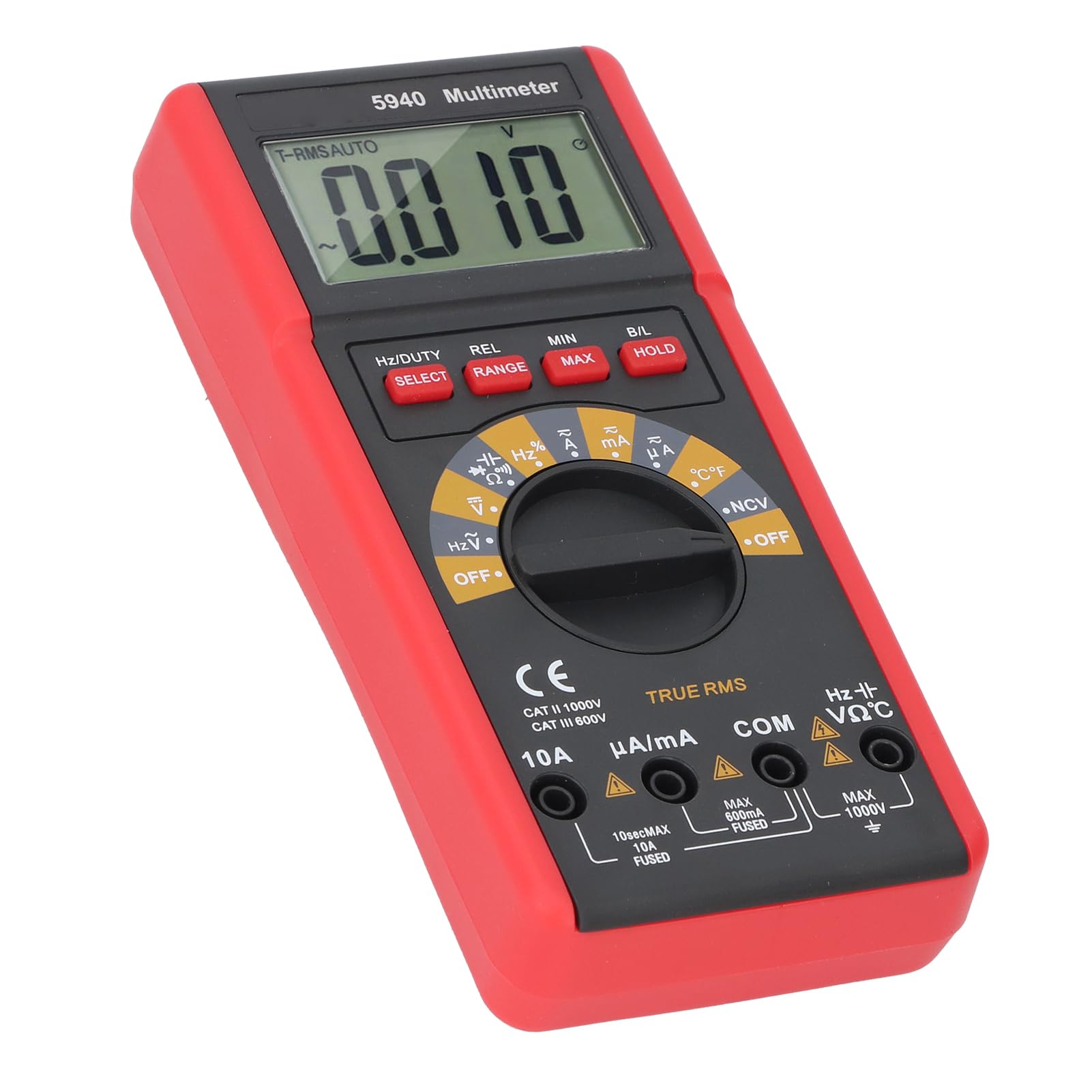 Gonetre Multimetro Digitale, Anti-combustione Intelligente con Supporto Retrattile, Retroilluminazione LCD, Misura la capacità del Resistore di Tensione e Corrente per la Diagnostica