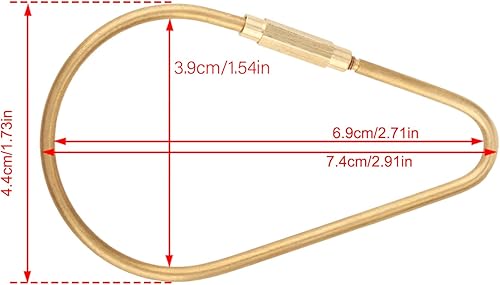 Miniatura 6 de Llavero de gancho, clips de anillos giratorios a granel, llavero de latón con cierre de tornillo de latón, mosquetón, clip, llavero, regalo (forma