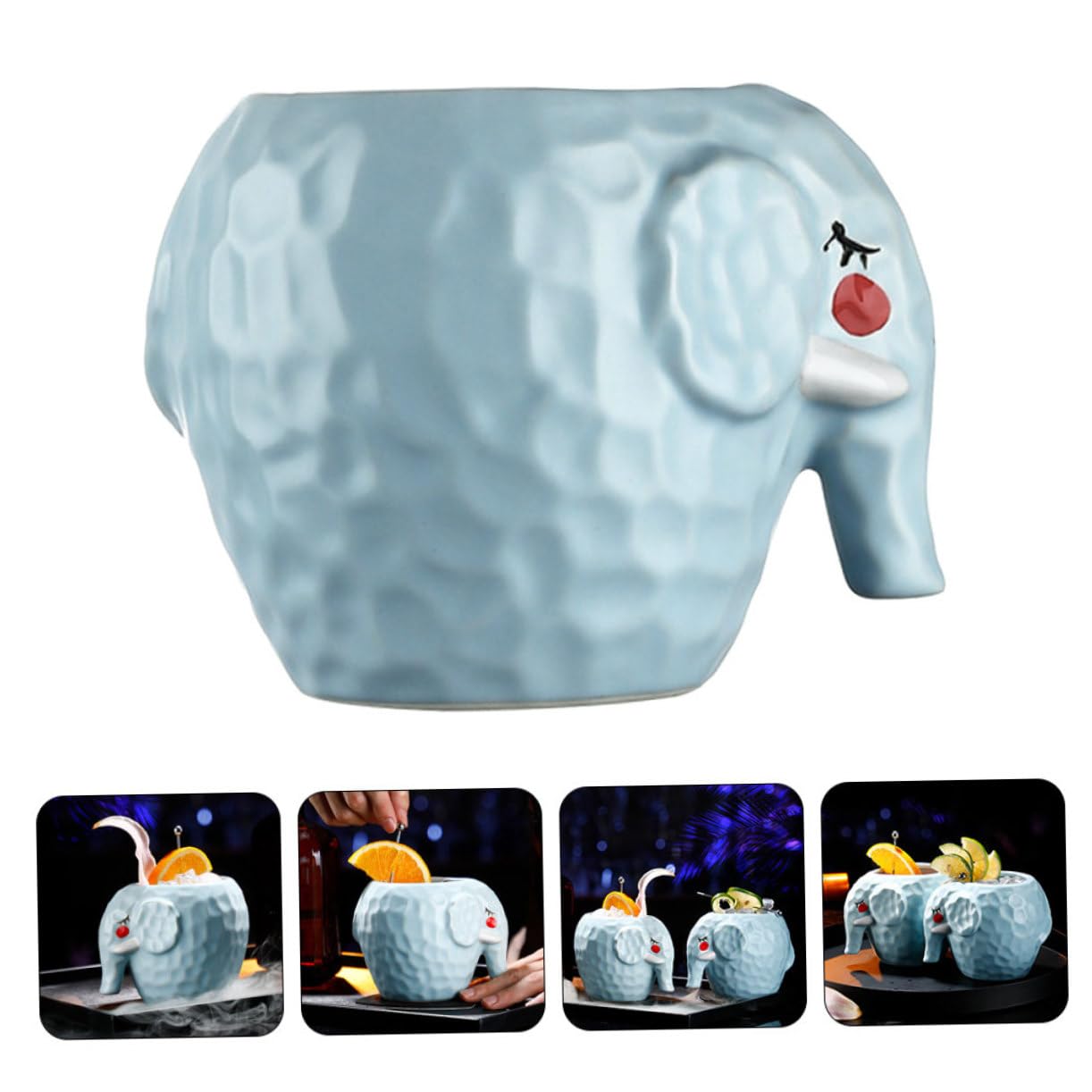 SHOWERORO Bicchiere da Cocktail Tazza Elegante in Ceramica a Forma di Elefante Creativo e Confortevole per Bevande Speciali per Bar e Uso Domestico