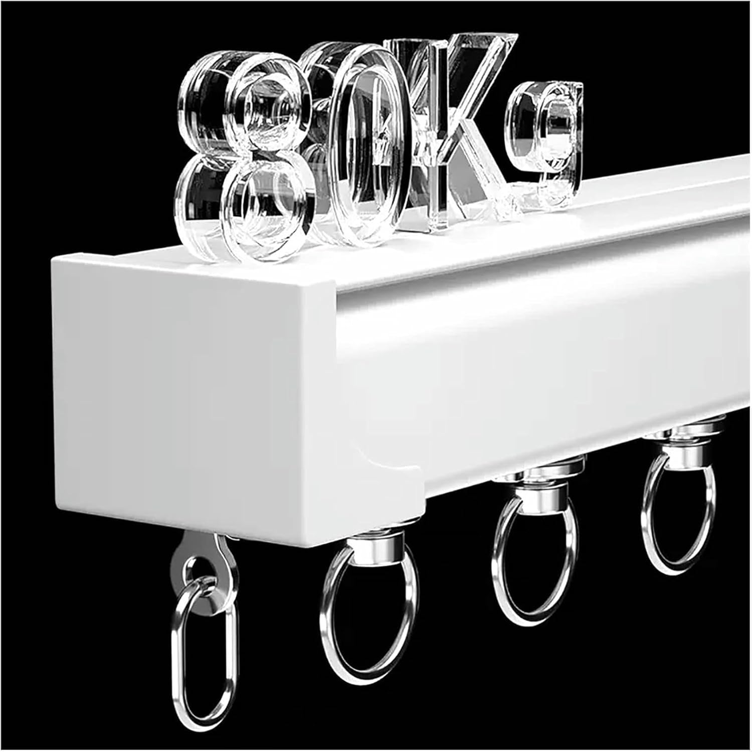 Heavy Duty Straight Curtain Rails Wall Mounted Ceiling Mount, Indoor Outdoor White Aluminum Curtain Track System Privacy Room Partition Rod with Silent Pulley~/