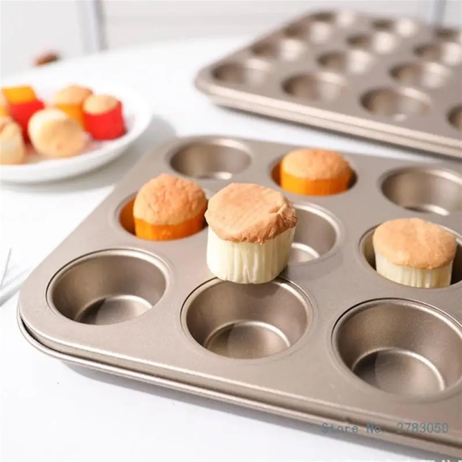 Bandeja de Horno Mini Bandeja Antiadherente de 48 cavidades for Magdalenas, moldes for Magdalenas, Bandeja for Hornear, moldes for Magdalenas de Acero al Carbono for Hornear Cupcakes(A)